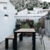 Mesa para exterior en madera metal